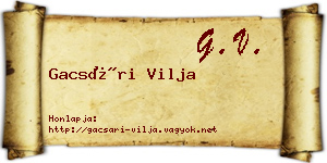 Gacsári Vilja névjegykártya